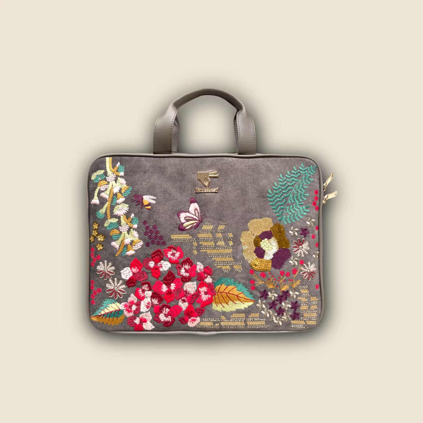 Gray Garden Designer Laptop Sleeve