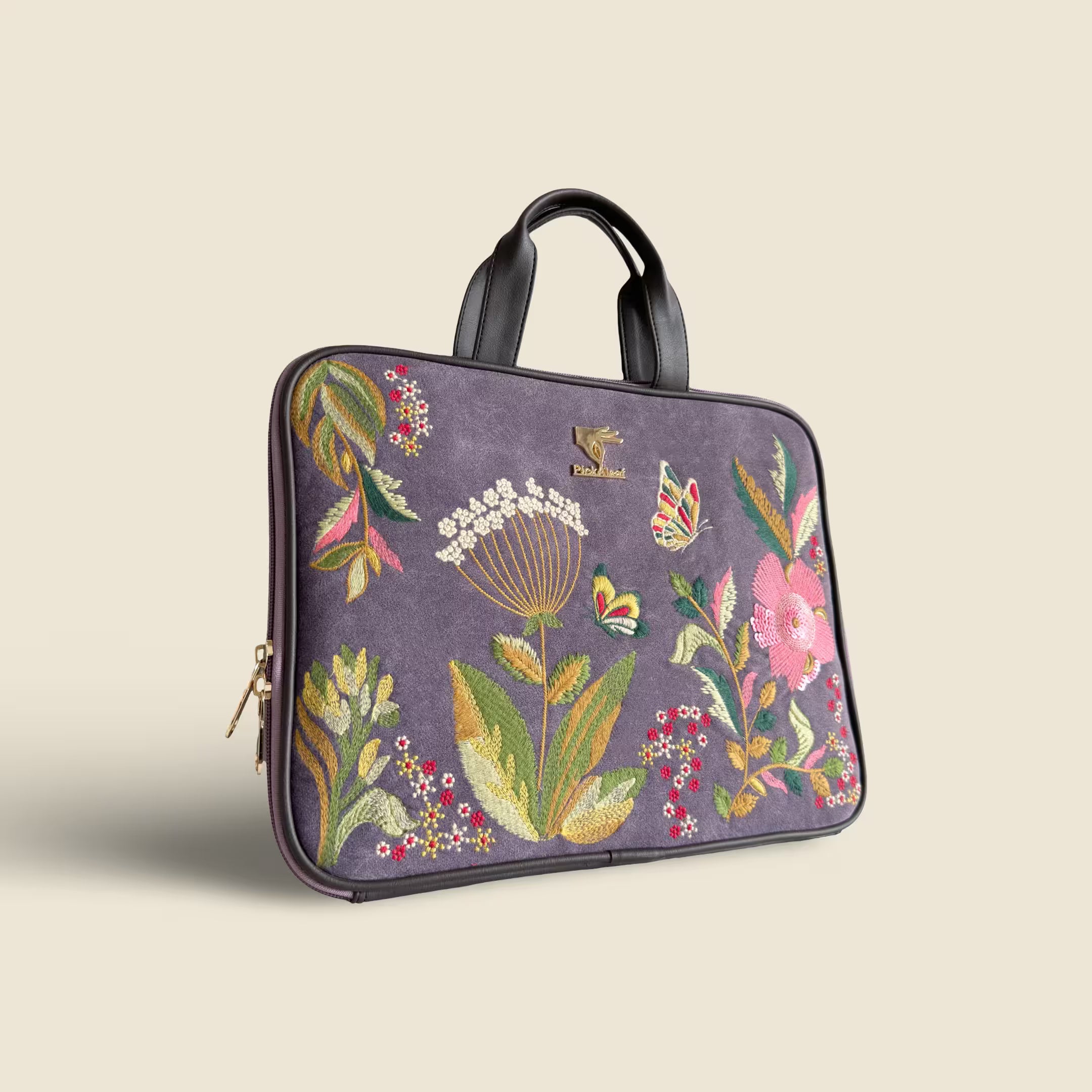 Purple Violet Valley Embroidered Laptop Sleeve
