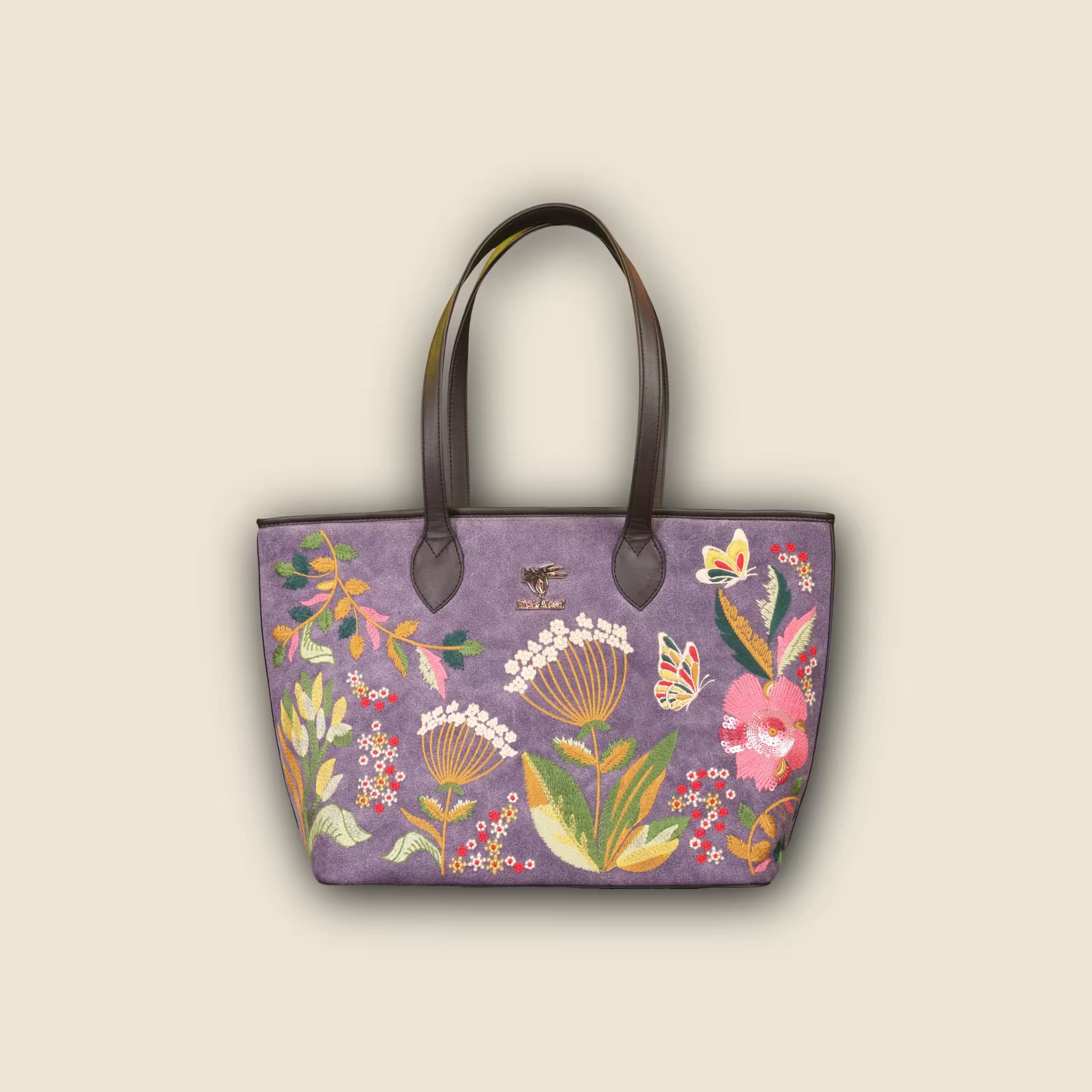 Purple Embroidery Violet Valley Tote Bag | Work & Travel