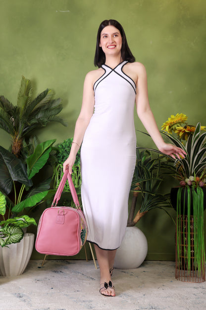 Pink Embroidery Paradise Duffel Bag