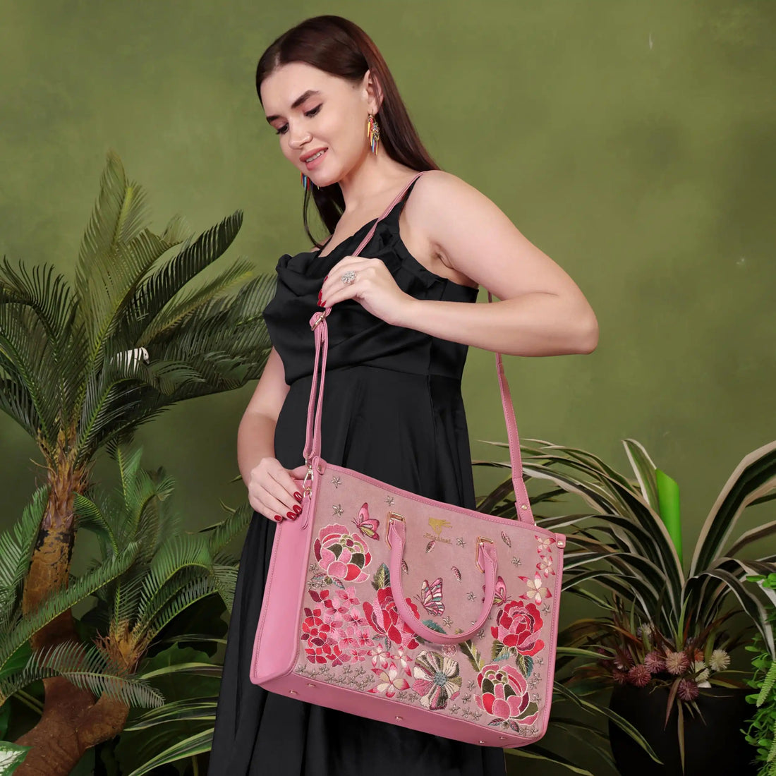 Petal Eden Structured Tote Bag