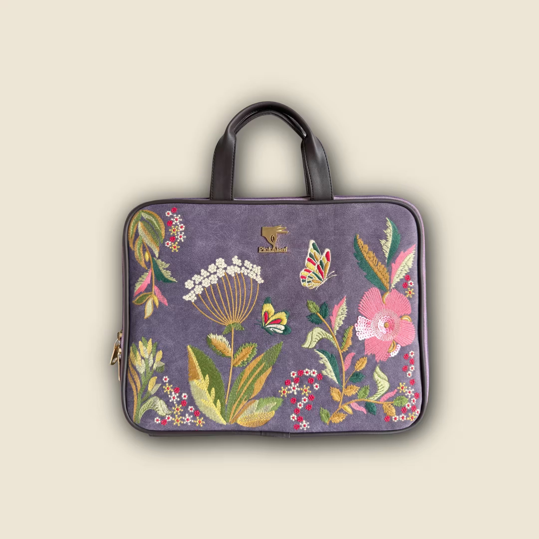 Purple Violet Valley Embroidered Laptop Sleeve