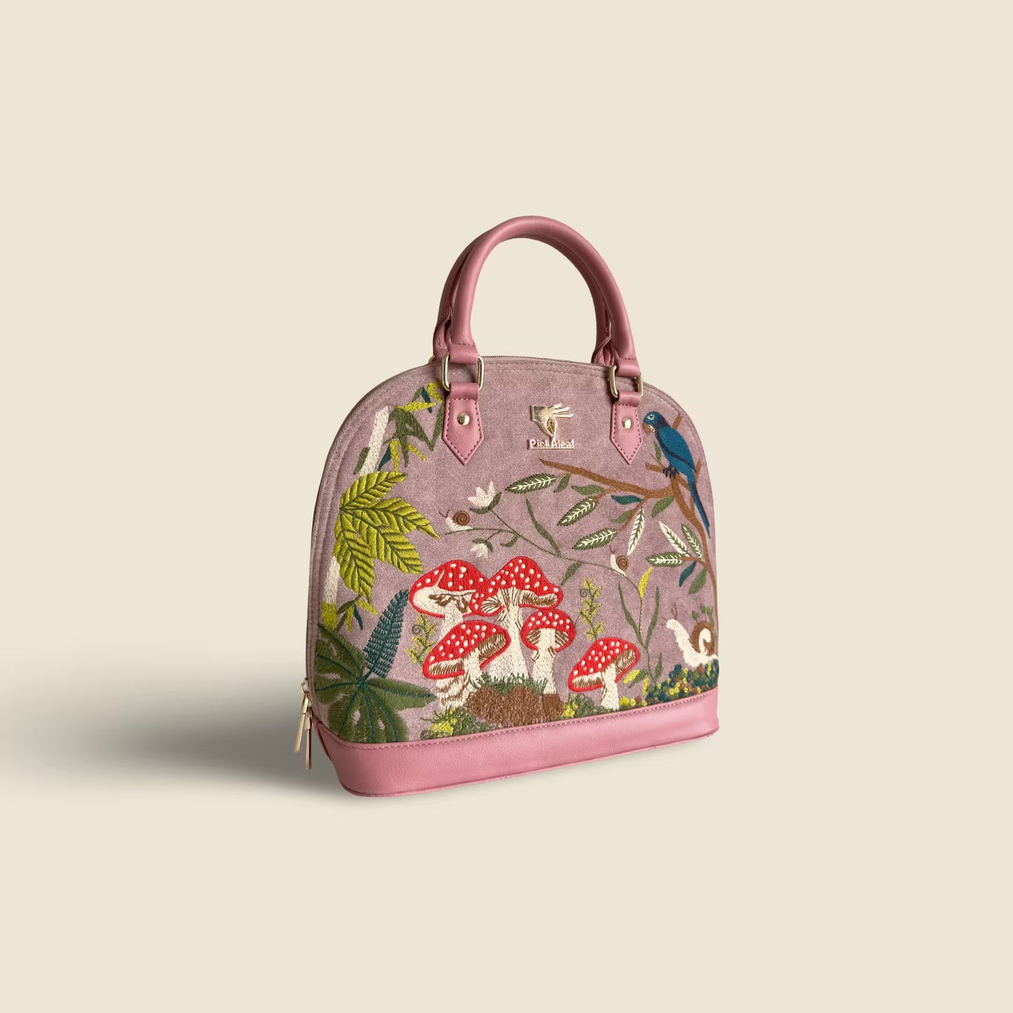 Pink Embroidery Paradise Handbag