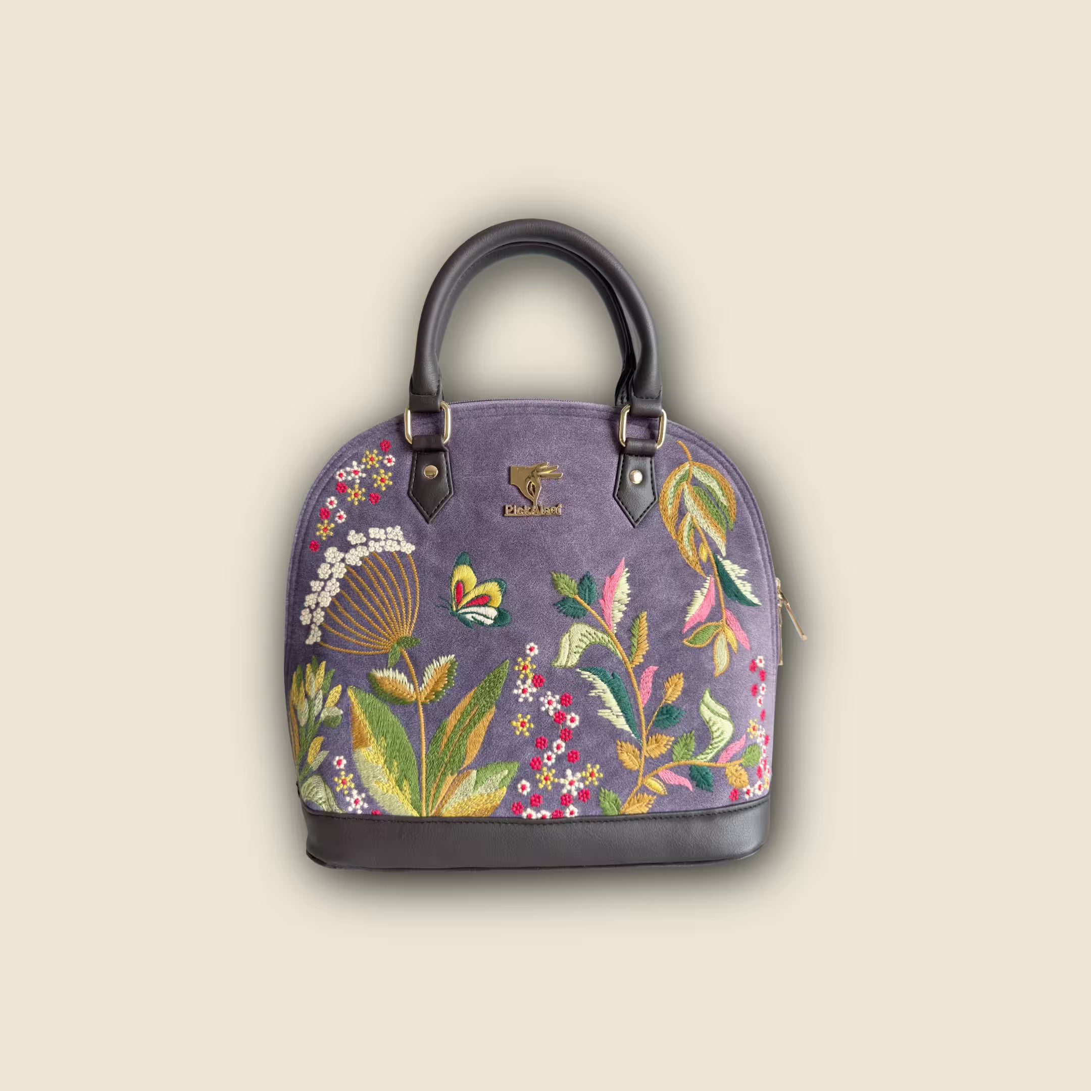 Purple Embroidery Violet Valley Handbag