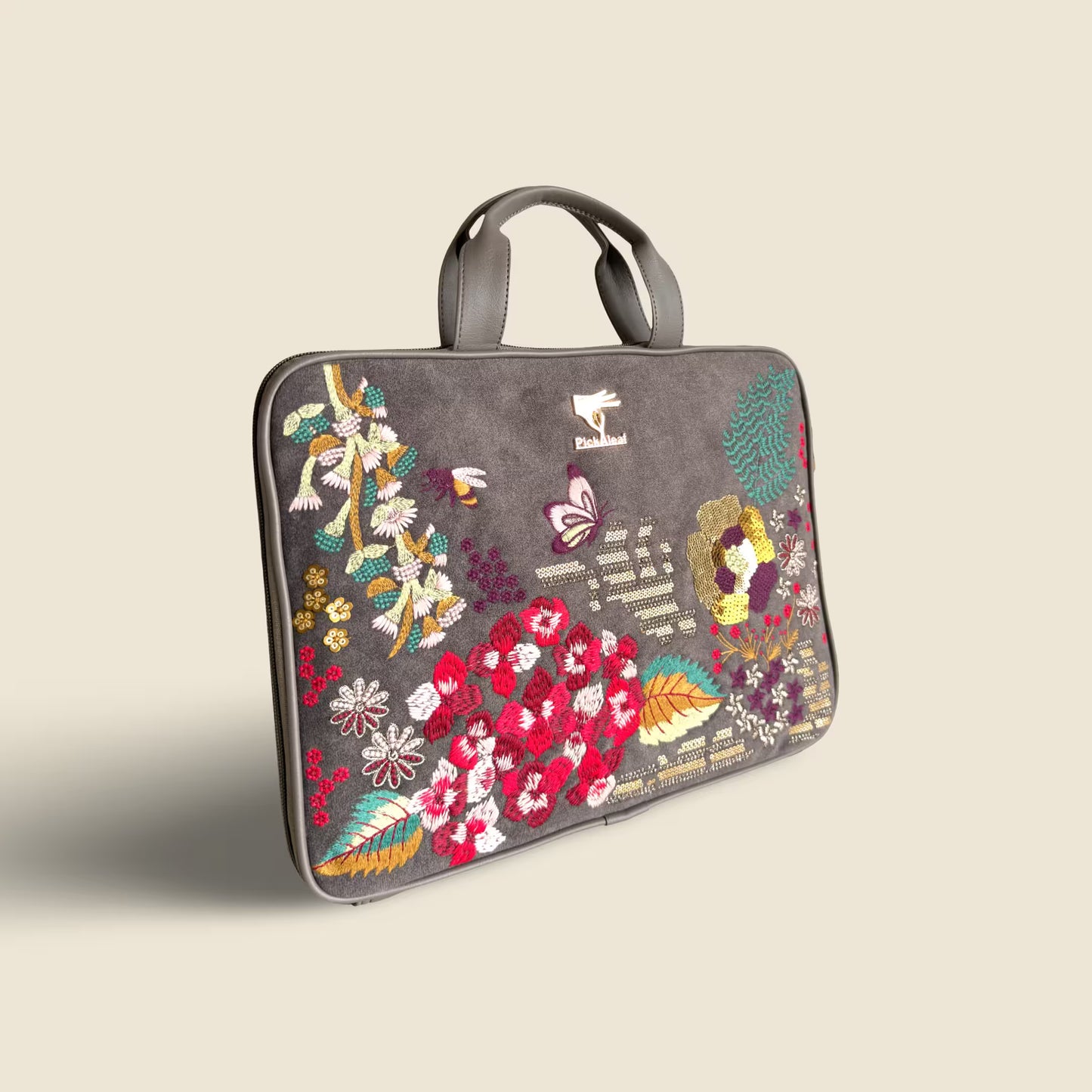 Gray Garden Designer Laptop Sleeve