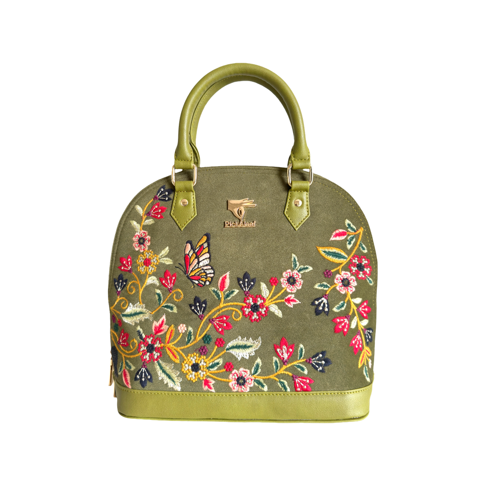 Olive Waves Satchel Bag