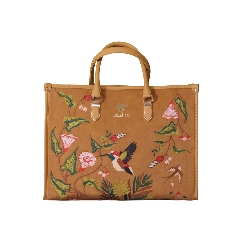 Golden Flora Work Tote Bag