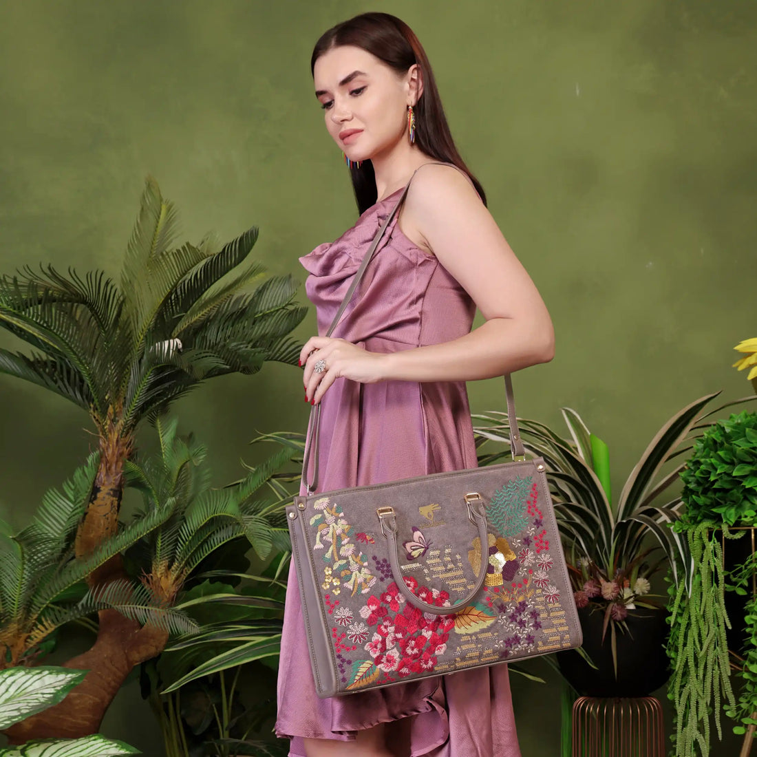 Garden Grey Structured Tote Bag