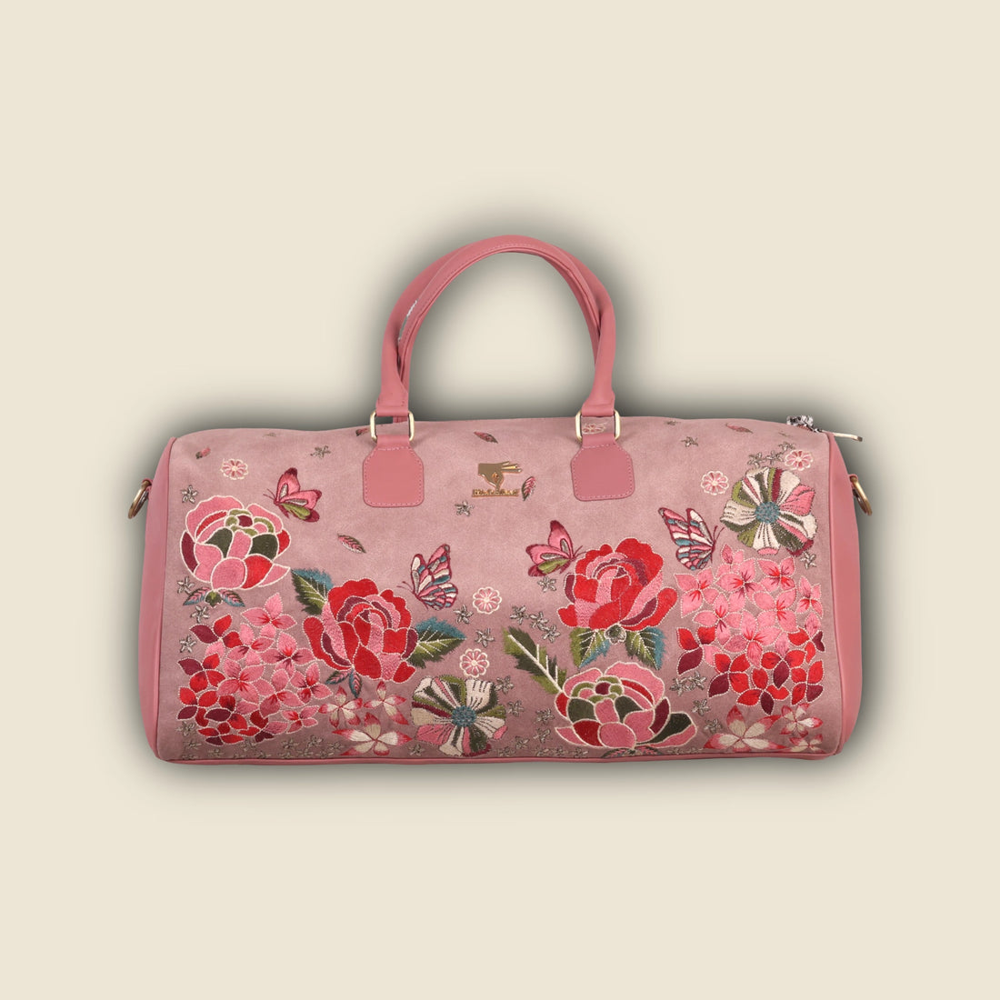 Pink Embroidery The Petal Eden Duffel Bag