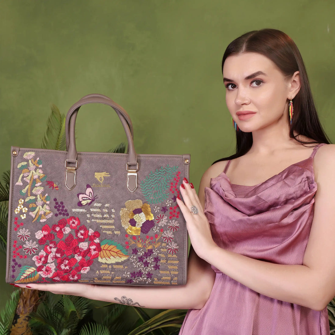 Garden Grey Work Tote Bag